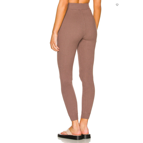 ALL THE WAYS Kasey Knit Jogger Pant Mocha Brown Ribbed Drawstring Sz S - Picture 4 of 10